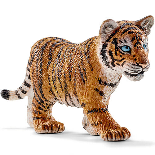 Schleich dierenfiguurtje van een oranje gestreepte tijgerwelp.