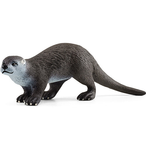 Schleich dierenfiguurtje van een bruine otter, schuin van voren gefotografeerd.