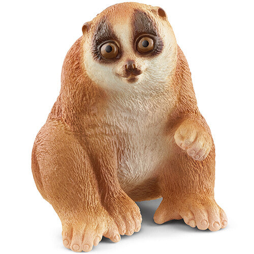 Schleich dierenfiguurtje van een plompe lori, zittend.