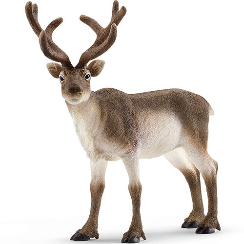 Schleich dierenfiguurtje van een rendier, schuin van voren gefotografeerd.