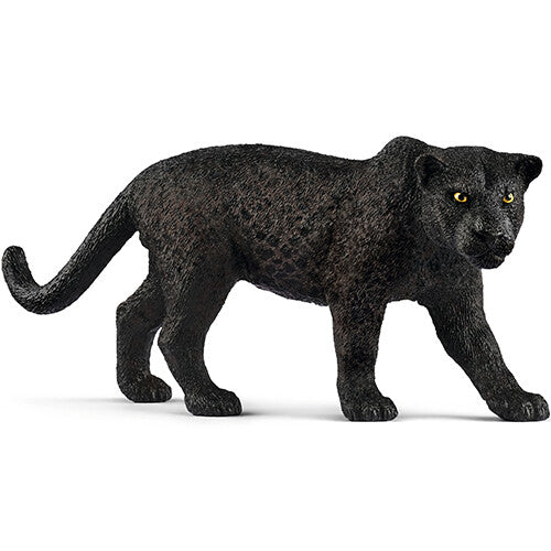 Schleich dierenfiguur van een zwarte panter, van de zijkant gezien.