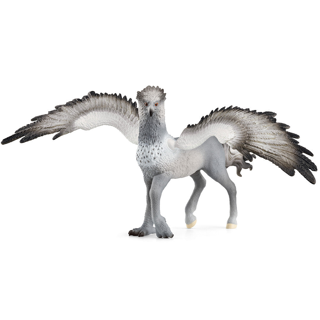 Schleich dierenfiguurtje van Scheurbek met gespreide vleugels, van voren gezien.