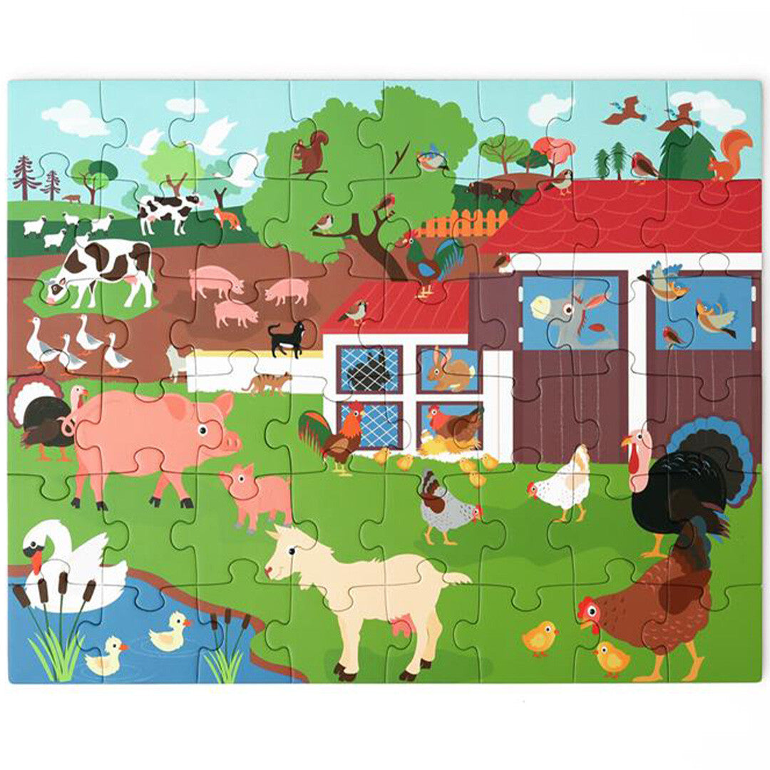 Voltooide Scratch Europe magnetische boerderij puzzel van 48 stukjes met diverse boerderijdieren.