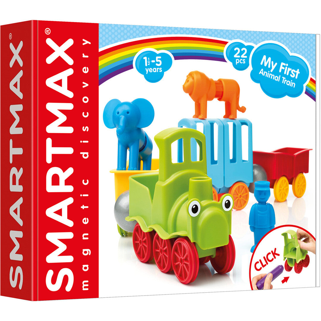 De verpakking van de SmartMax My First Animal Train magnetische bouwset.