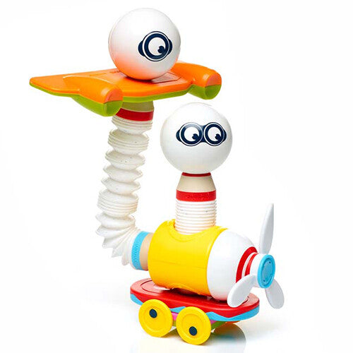 SmartMax magnetische bouwset figuur van een robot met propeller en wielen.