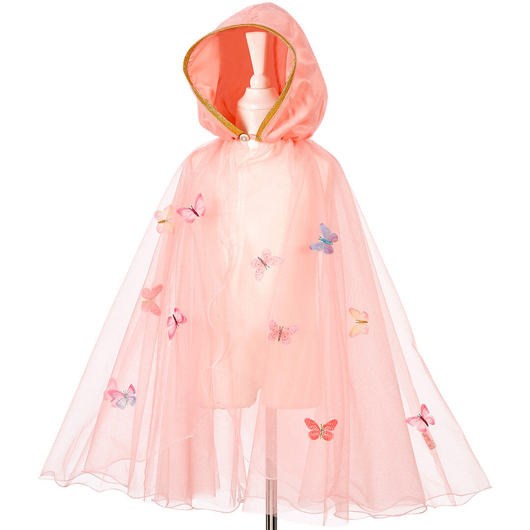Souza for Kids roze kinder cape met capuchon en vlinders op een paspop.