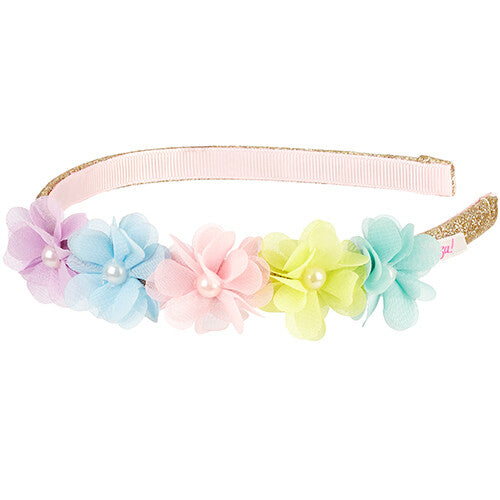 Souza for kids veelkleurige kinderdiadeem met bloemen en parels.