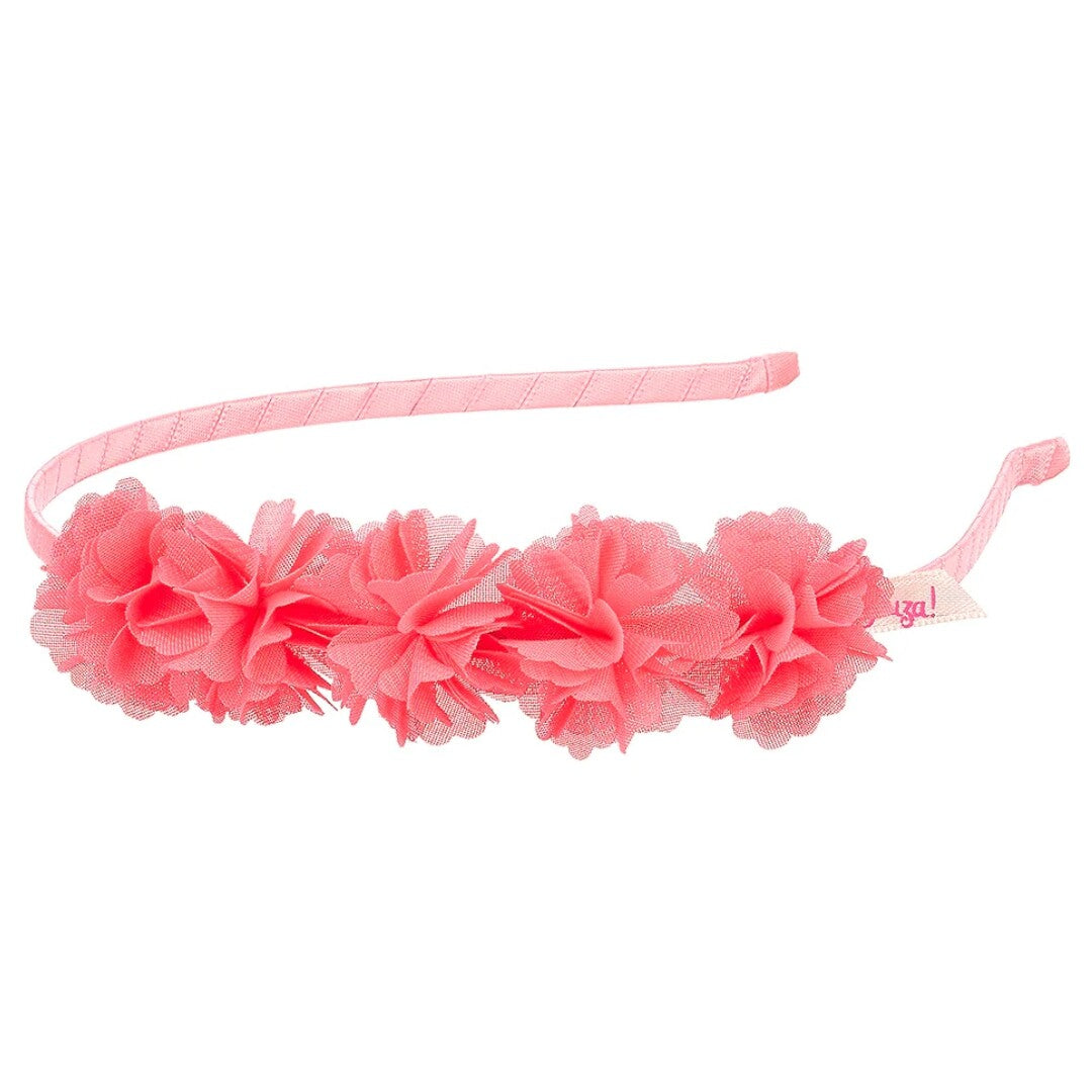 Souza for kids roze kinder hoofdband met stoffen bloemen.
