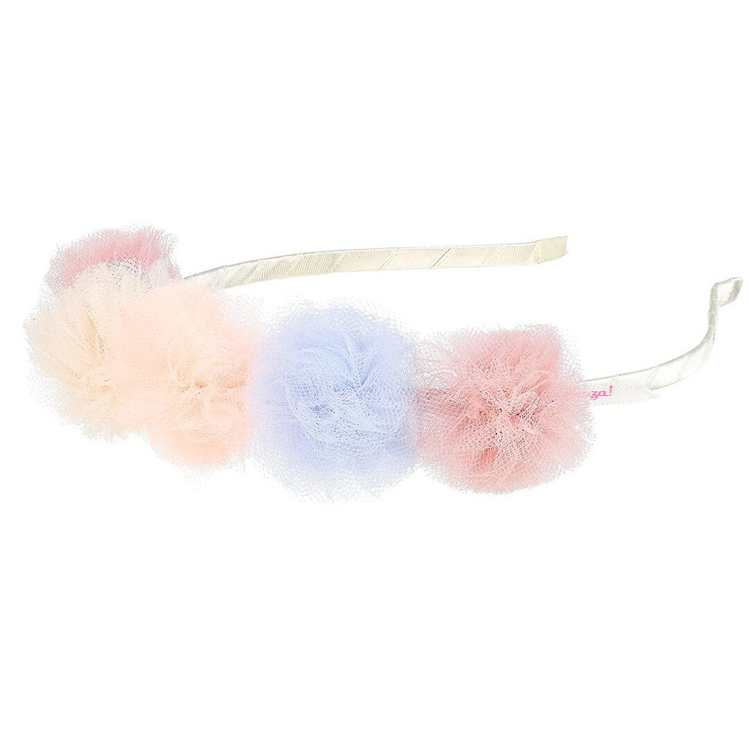 Souza for kids kinderhoofdband met veelkleurige pluizige pompons.