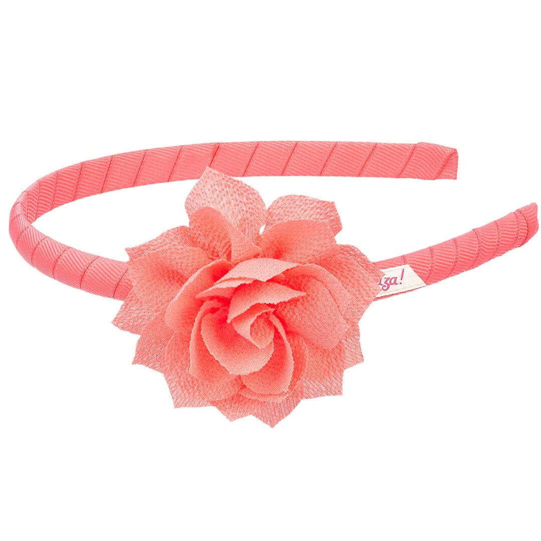 Souza for Kids roze kinderhoofdband met grote stoffen bloem.
