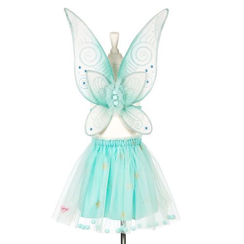 Souza for kids elfenset Angelina met lichtblauwe vleugels en een tutu rok met sterren.