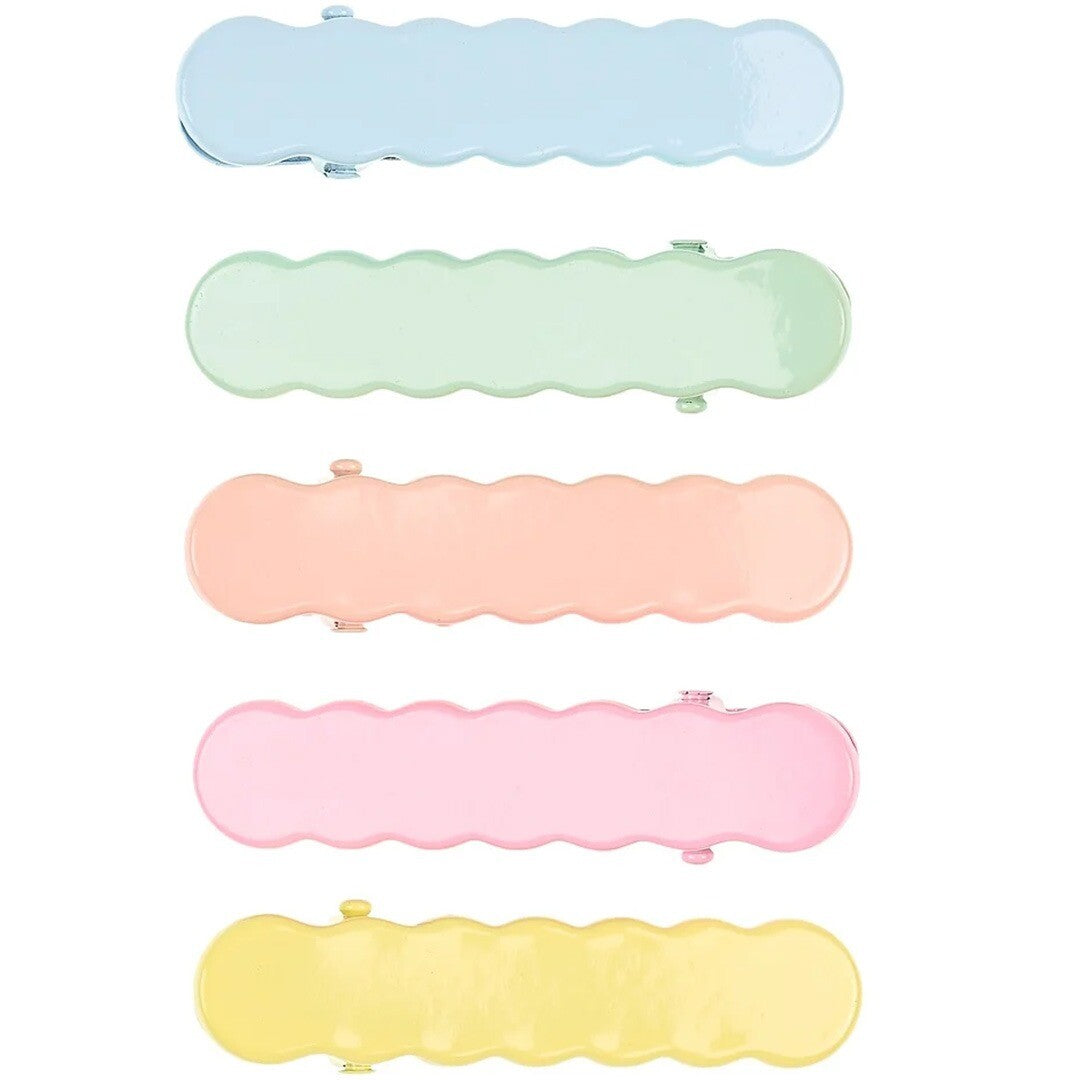 Souza for kids set van vijf golvende haarclipjes in pastelkleuren.