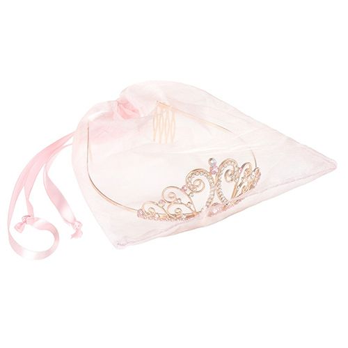 Souza for Kids kindertiara in een roze organza bewaarzakje.