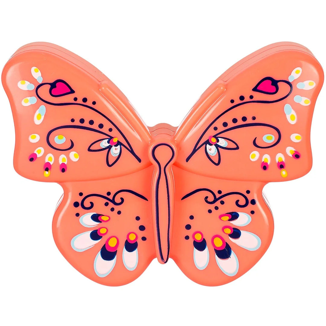 Gesloten Souza for Kids kindermake-up kit in de vorm van een oranje vlinder.
