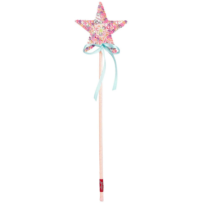 Souza for kids roze toverstaf met ster van pailletten en een blauw lint.