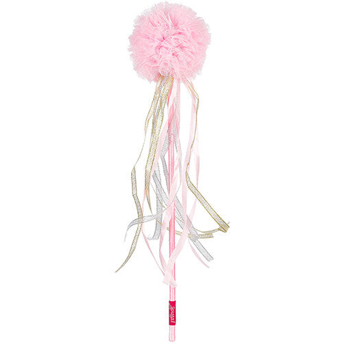 Souza for Kids roze toverstaf met pluizige pom-pom en glimmende linten.