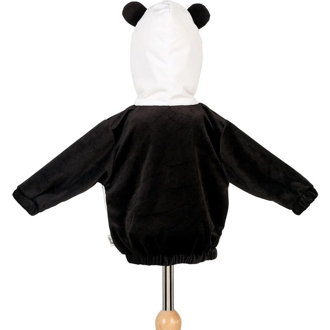 Achterkant van het panda verkleedjasje.