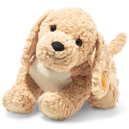 Steiff pluchen hond Goldendoodle Berno, beige, zittend.