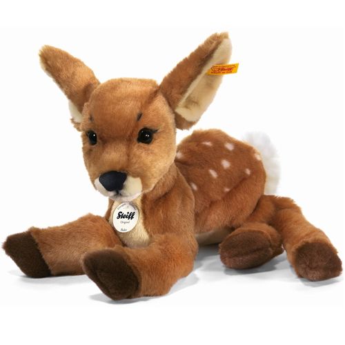 Steiff Rieke fawn pluchen speelgoed, liggend op de buik.