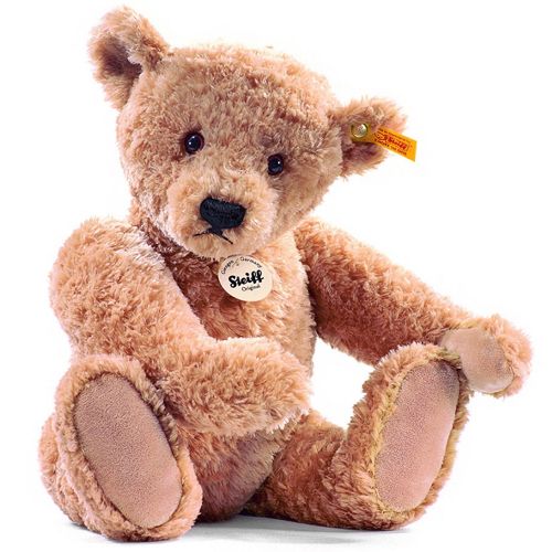 Steiff beige pluchen teddybeer Elmar zittend.