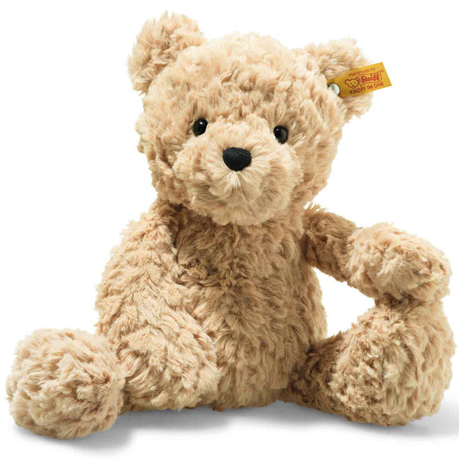 Steiff pluchen teddybeer Jimmy in beige kleur, zittend.