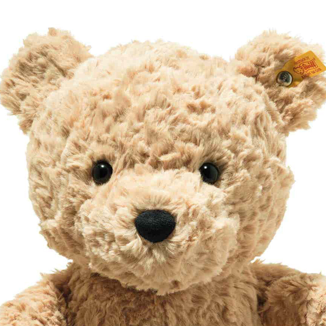 Detail van het gezicht van de Steiff pluchen teddybeer Jimmy.