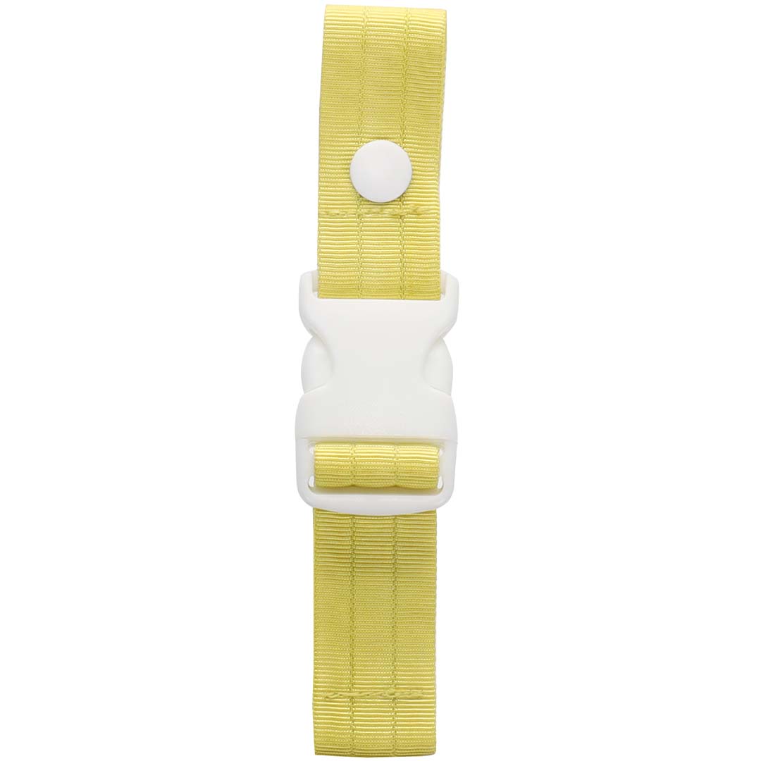 Sticky lemon gele nylon borstriem voor rugzak met witte gesp en drukknoop.