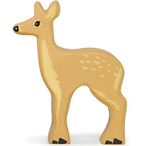 Tender Leaf Toys houten dierenfiguurtje van een beige hert met stippen.