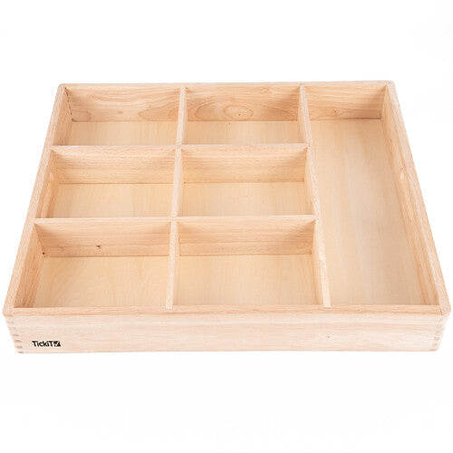 Tickit houten sorteerbak met acht lege vakken.