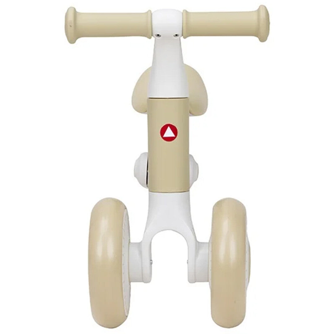 Topmark loopfiets Yuki in pistachekleur, van voren gefotografeerd.