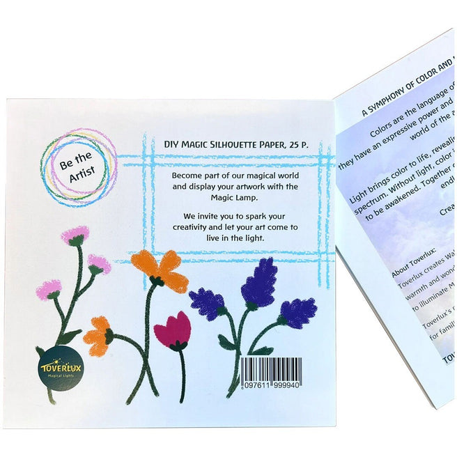 Informatiekaart van het Toverlux zelfmaakpakket met tekst en bloemenillustraties.