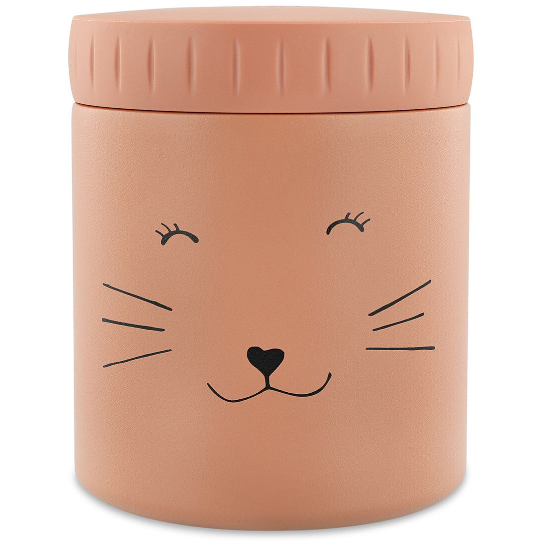 Trixie geïsoleerde voedselpot met roze kattengezicht.