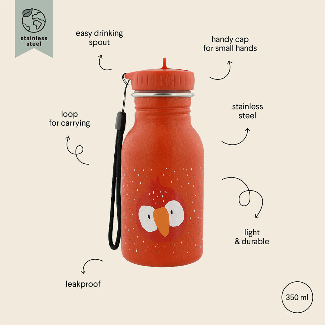 Infographic van de Trixie kinder drinkfles met uitleg over de kenmerken.