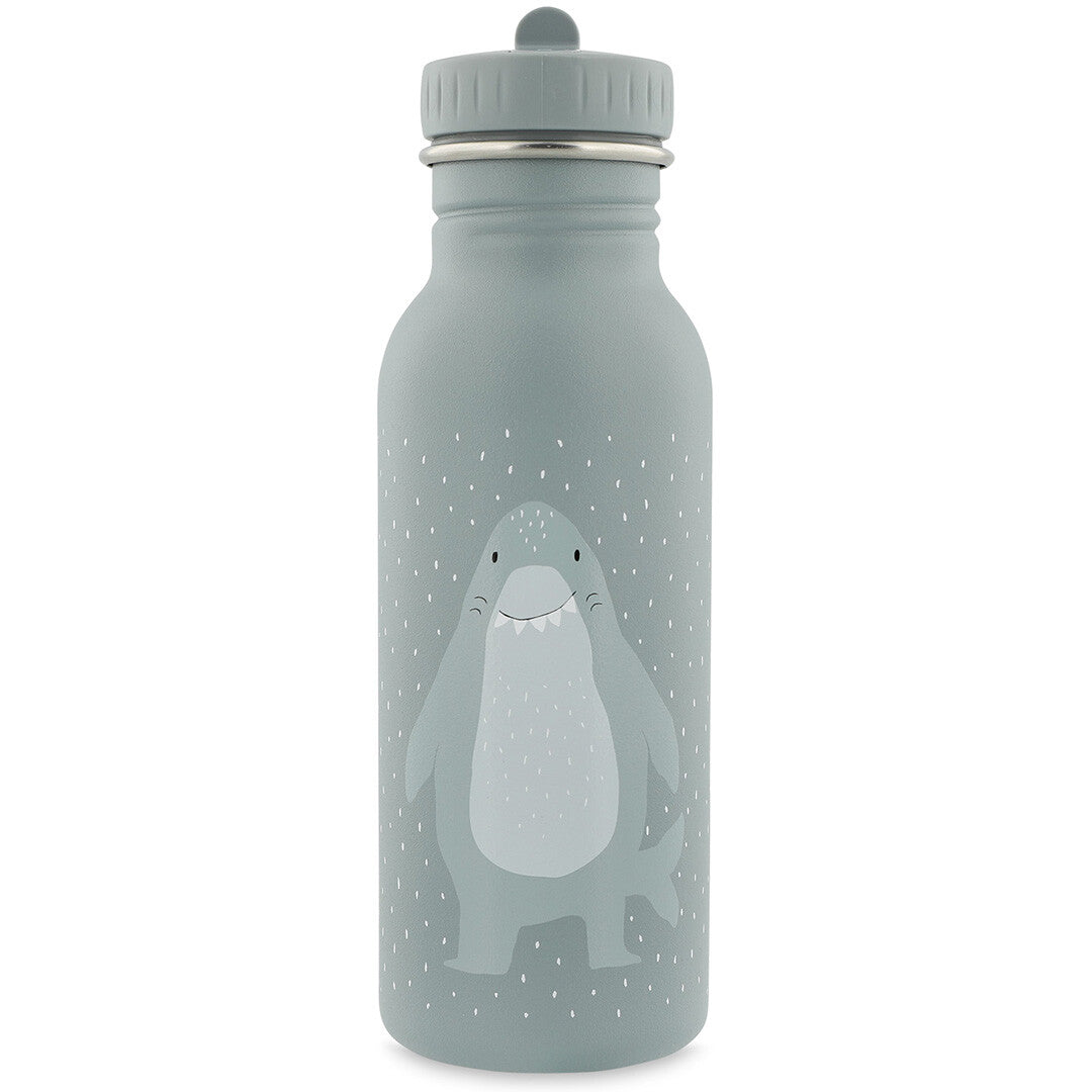 Trixie kinder drinkfles van roestvrij staal met een haai en witte stippen.