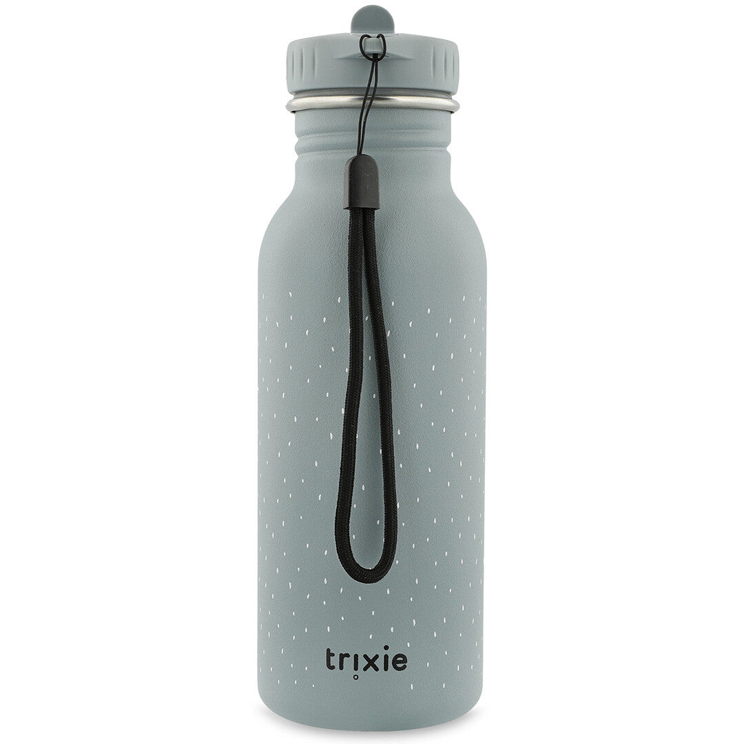 Trixie kinder drinkfles van roestvrij staal met het Trixie logo en witte stippen.
