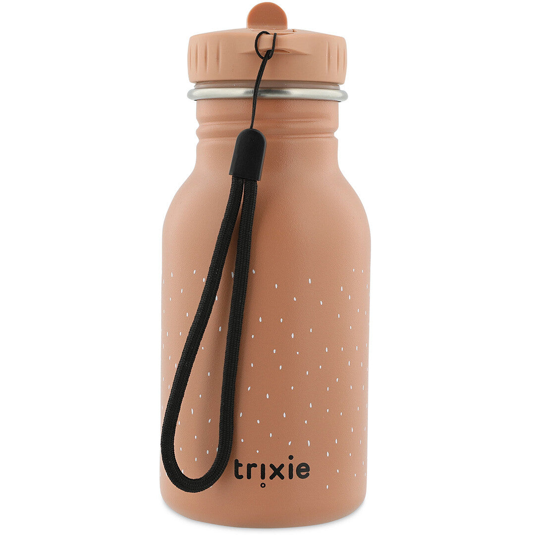 Trixie kinder drinkfles van roestvrij staal met kattengezicht, stippen en het Trixie logo.