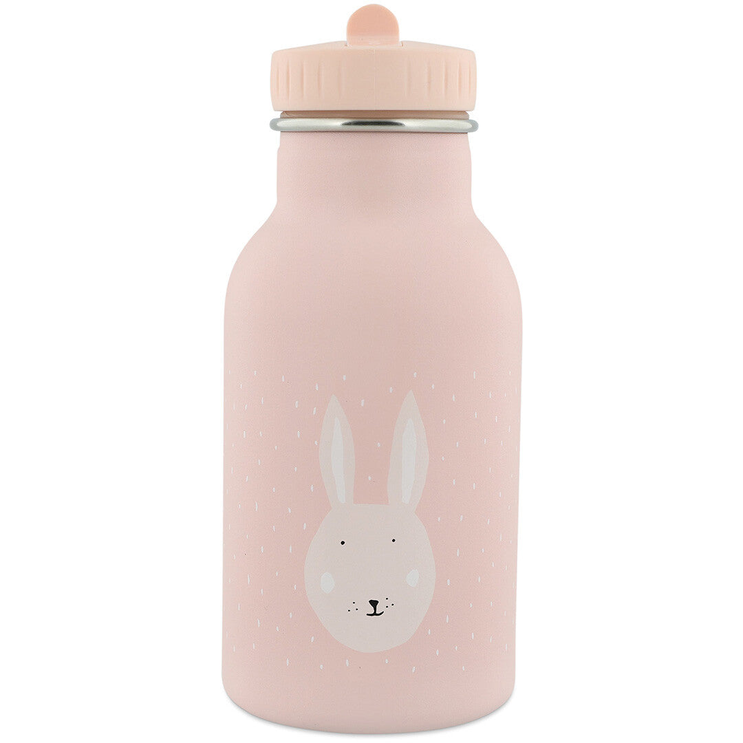 Trixie kinder thermosfles in roze met een konijnengezichtje en stippen.