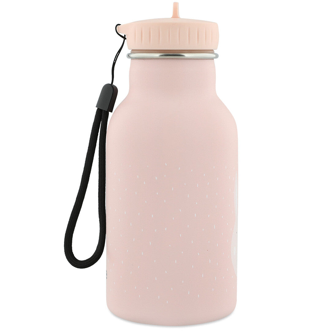 Trixie kinder thermosfles in roze met konijn en zwarte draaglus.