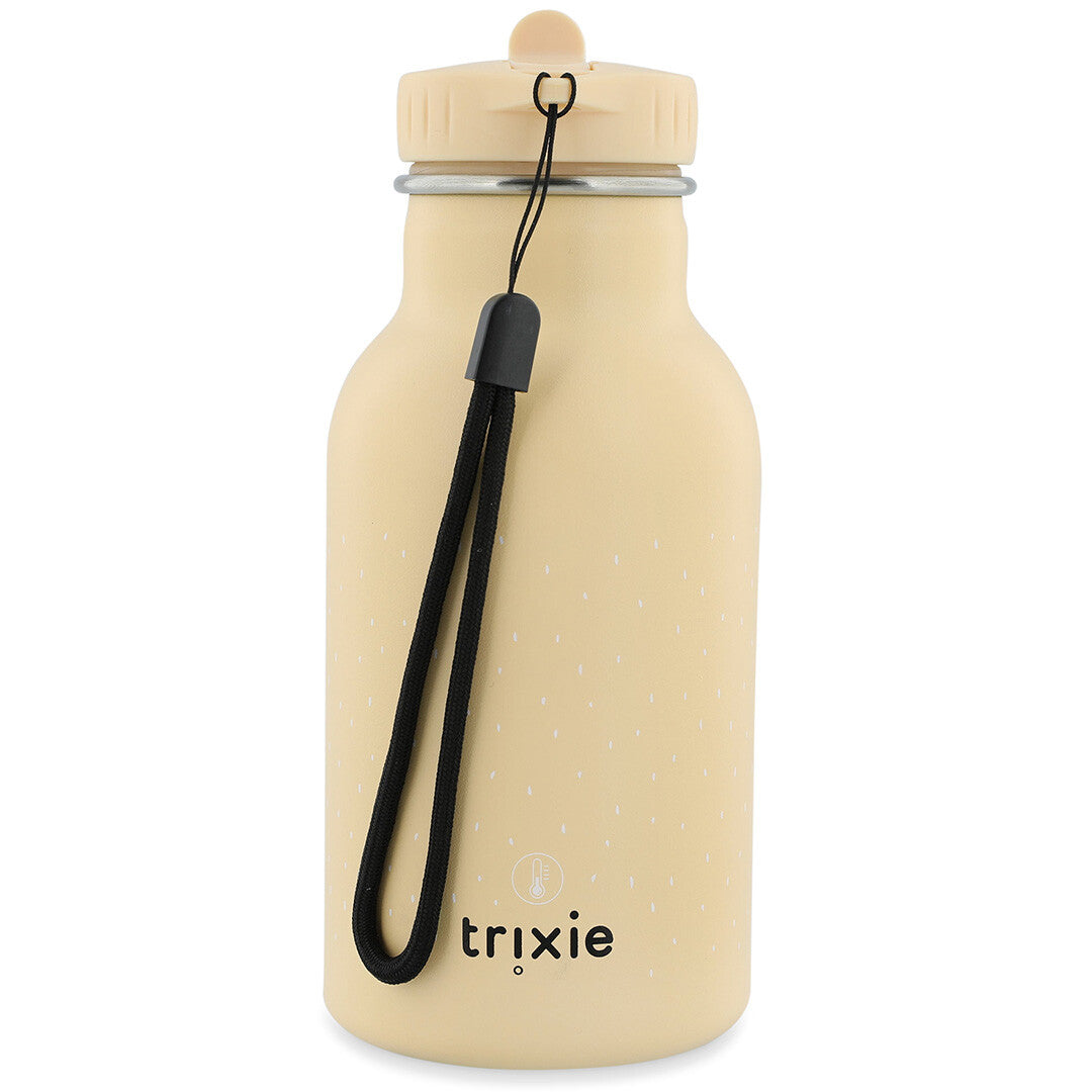 Trixie beige thermosfles met logo en zwarte draaglus.