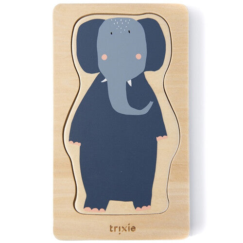 Trixie houten puzzel met een olifant in de uitsparing.