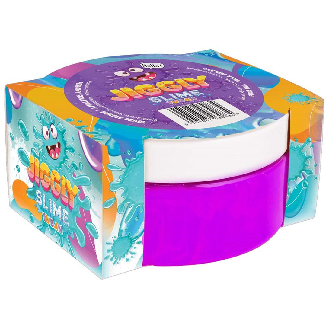 Verpakking van Tuban Jiggly slijm in de kleur paars.