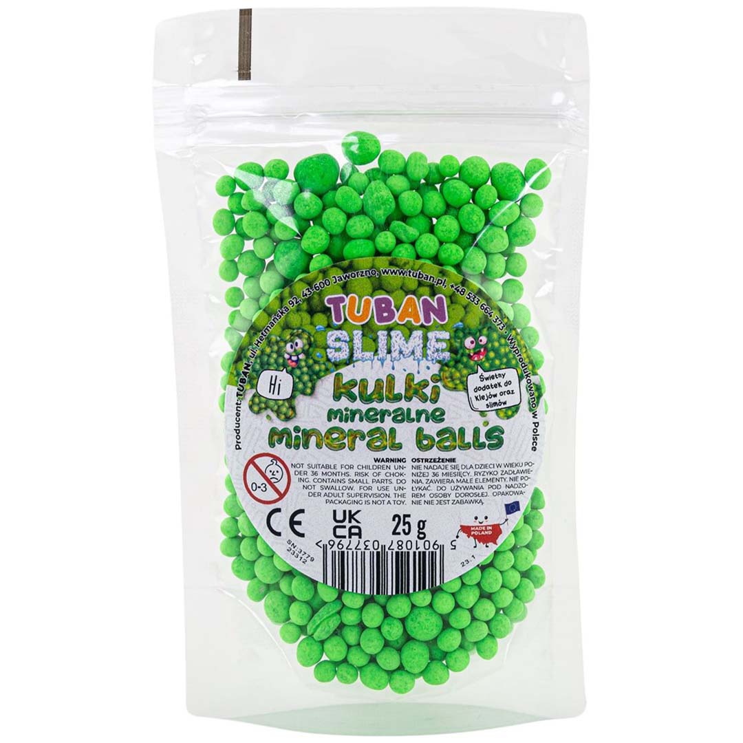 Tuban minerale balletjes in een transparante verpakking.