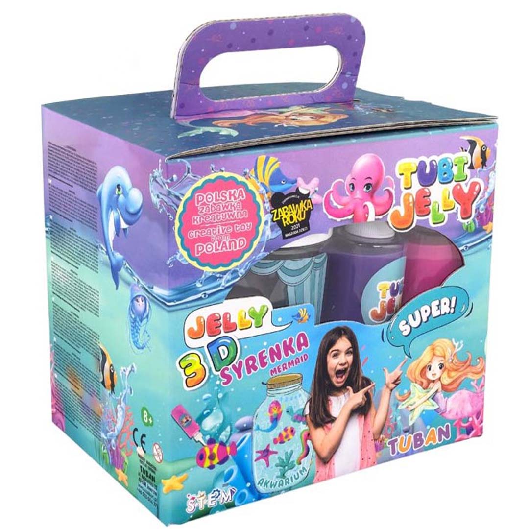 Tuban Tubi Jelly 3D zeemeermin knutselset verpakking met onderwaterthema.