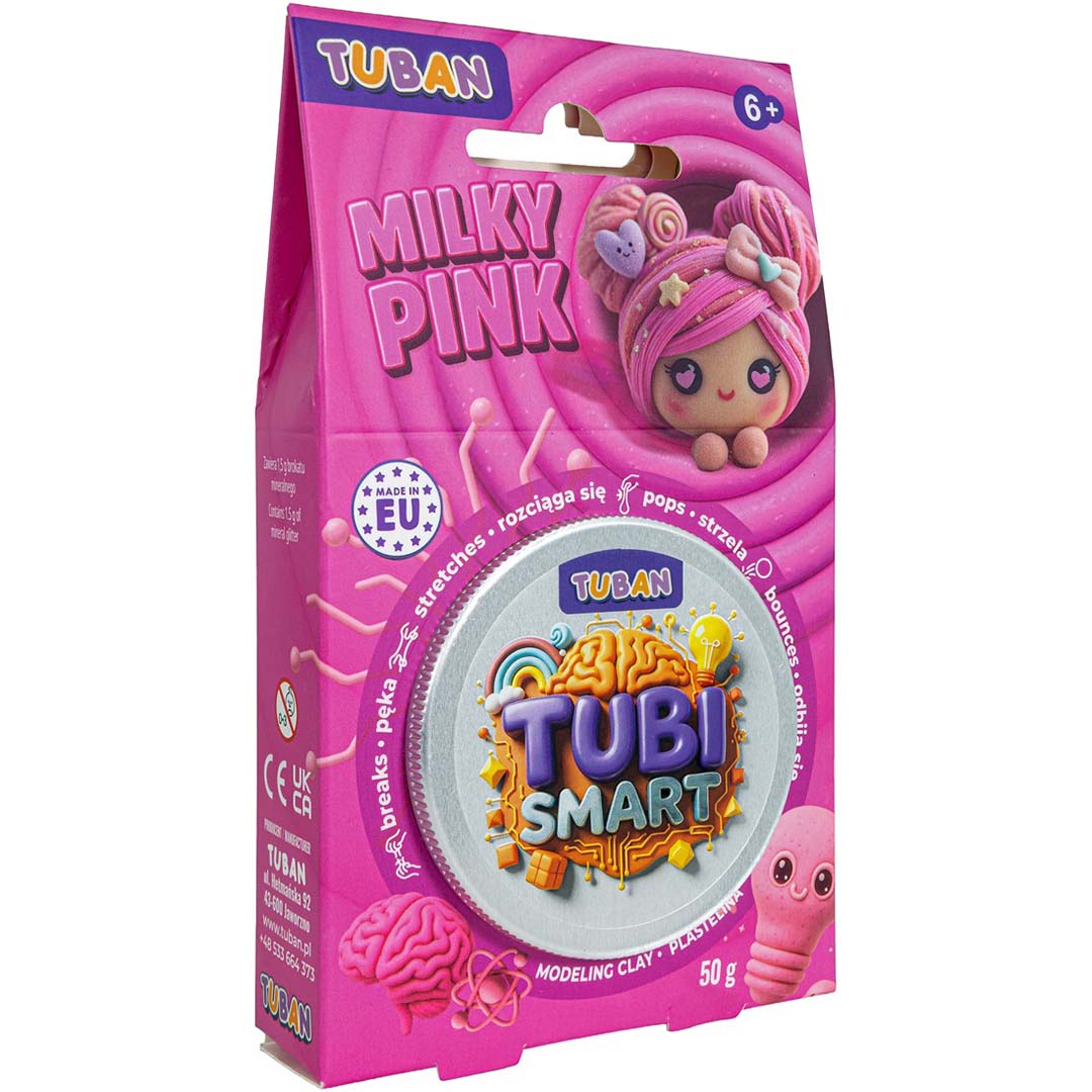 De roze verpakking van Tuban Tubi Smart modelleerklei.