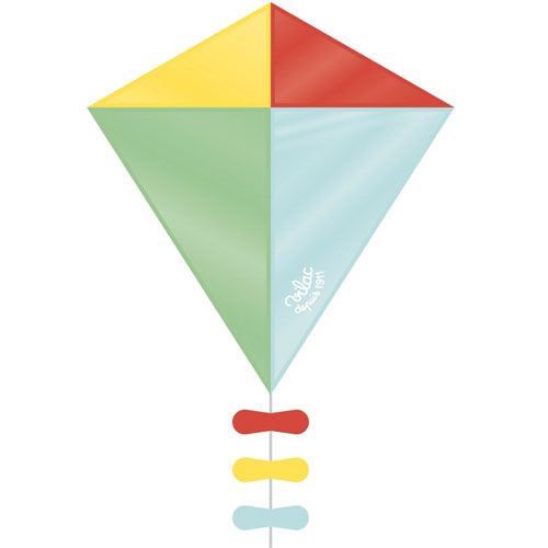 Vilac veelkleurige diamant vlieger met geometrisch patroon.