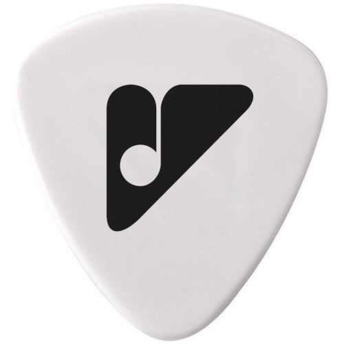 Wit Voggenreiter plectrum met zwart logo.