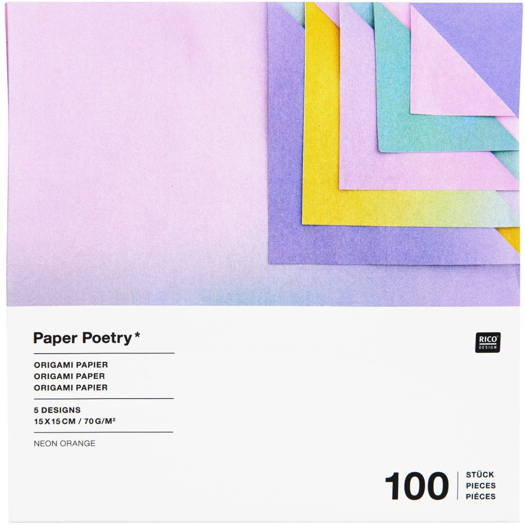 Rico Design verpakking van 100 vellen origami papier met blurry gradient patroon.