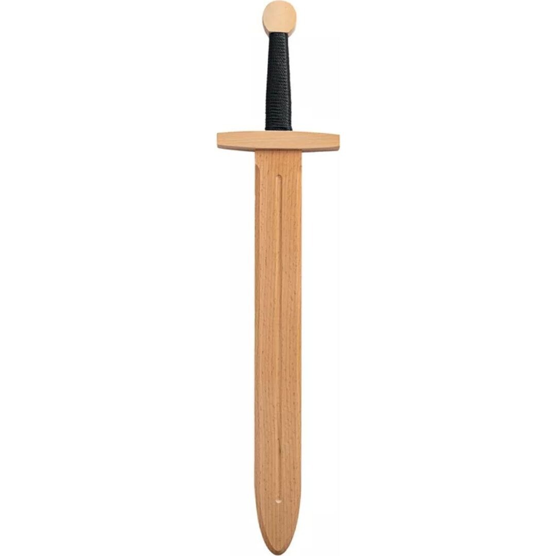 Woodsy houten speelgoedzwaard met zwart gevest.