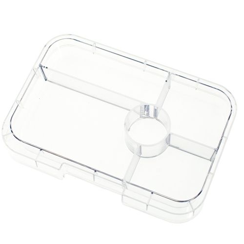 Transparante plastic Yumbox inlegtray met 5 vakken voor een lunchbox.