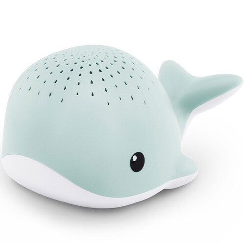 Zazu walvis muziekdoos en lichtprojector in lichtblauw, met gaatjes aan de bovenkant.